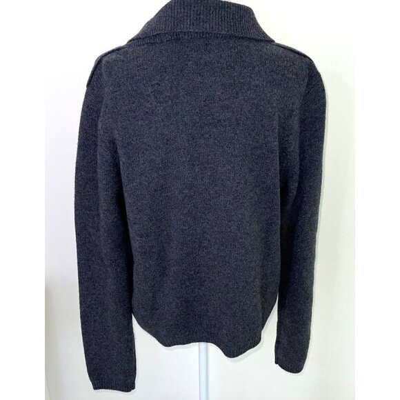 Sea Bleu Double Breasted Wool Cashmere Sweater Womens Size Large L Pockets Gray - Picture 9 of 11
